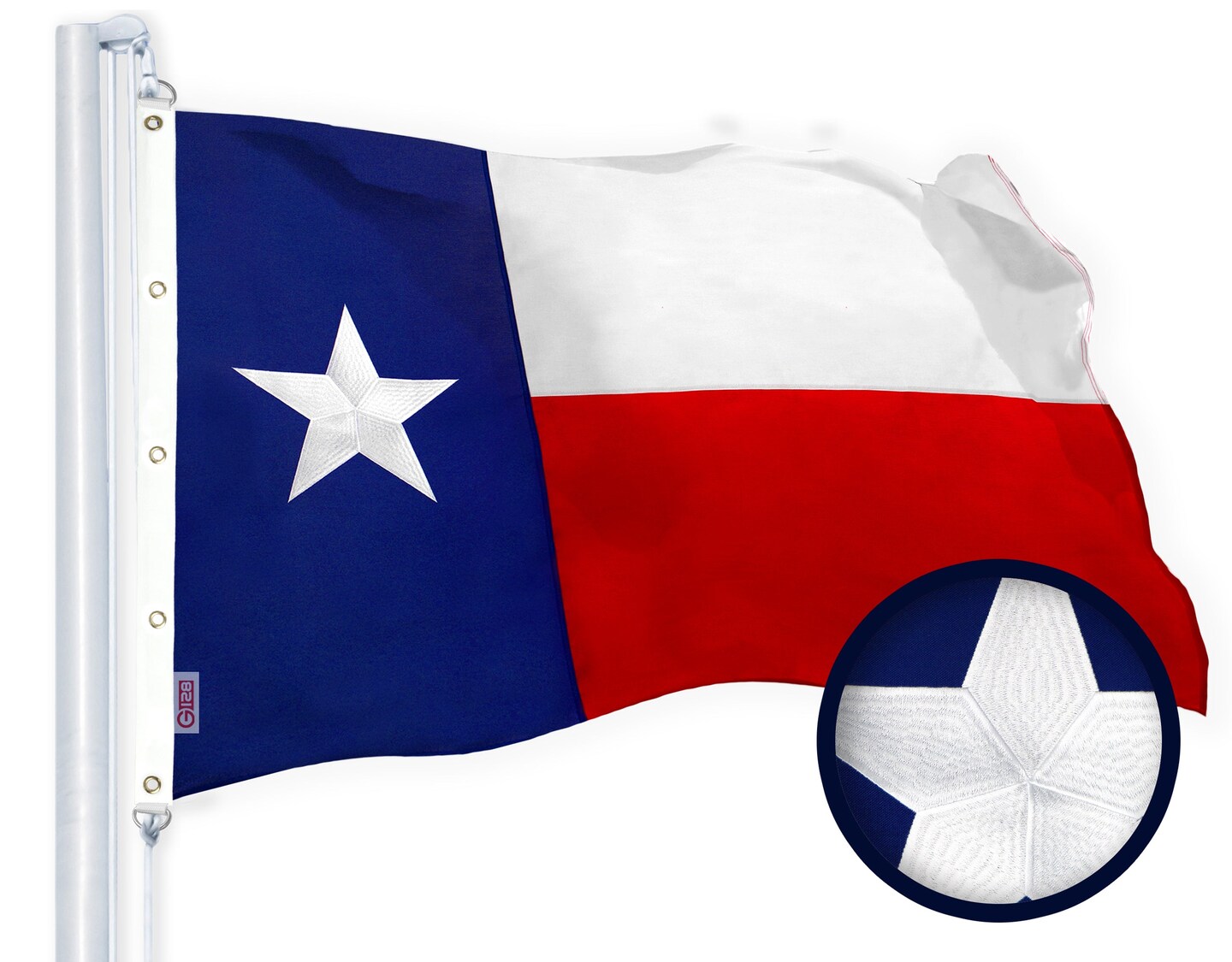 G128 Texas State Flag | 8x12 Ft | StormFlyer Series Embroidered