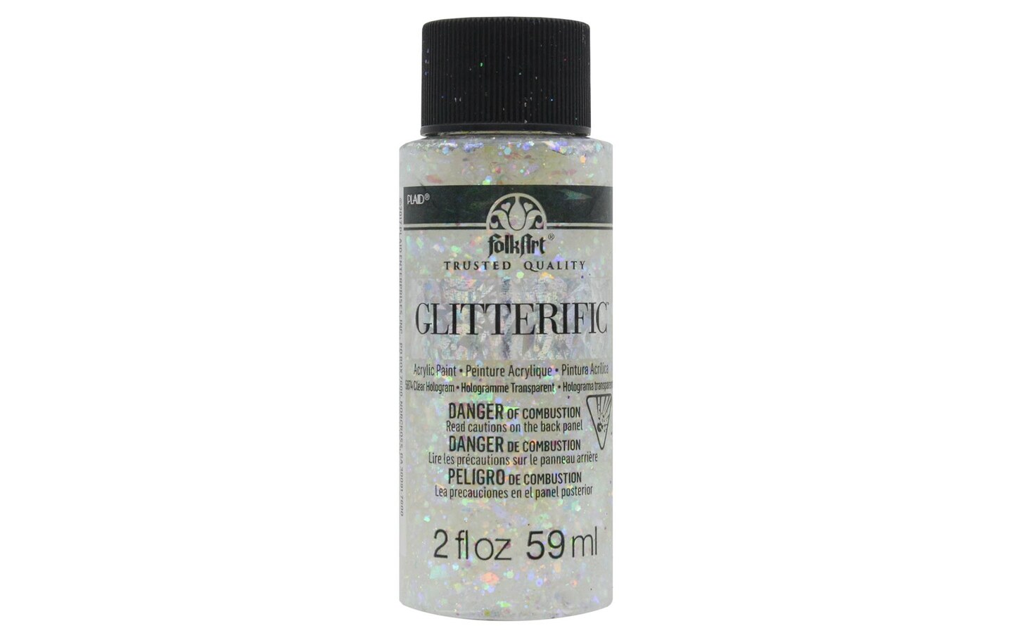 Plaid FolkArt Glitterific Paint 2oz Clear Hologram