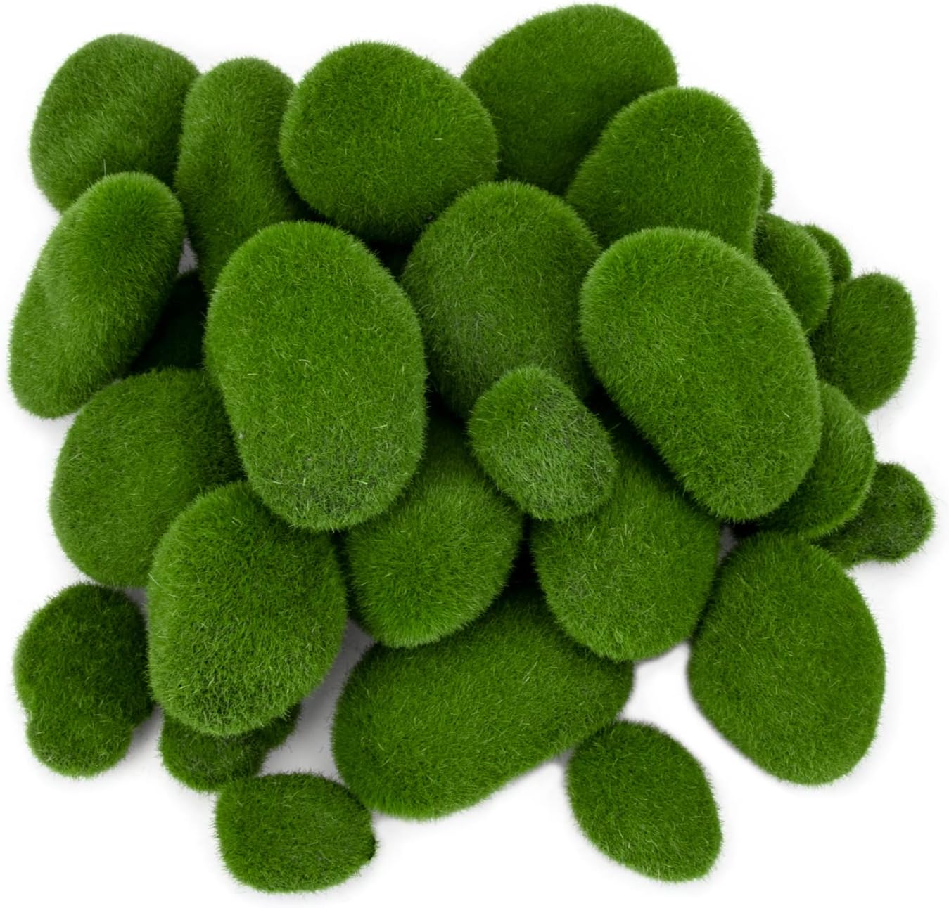 50 Pcs Artificial Moss Rocks – Lifelike Greenery for DIY & Garden Decor