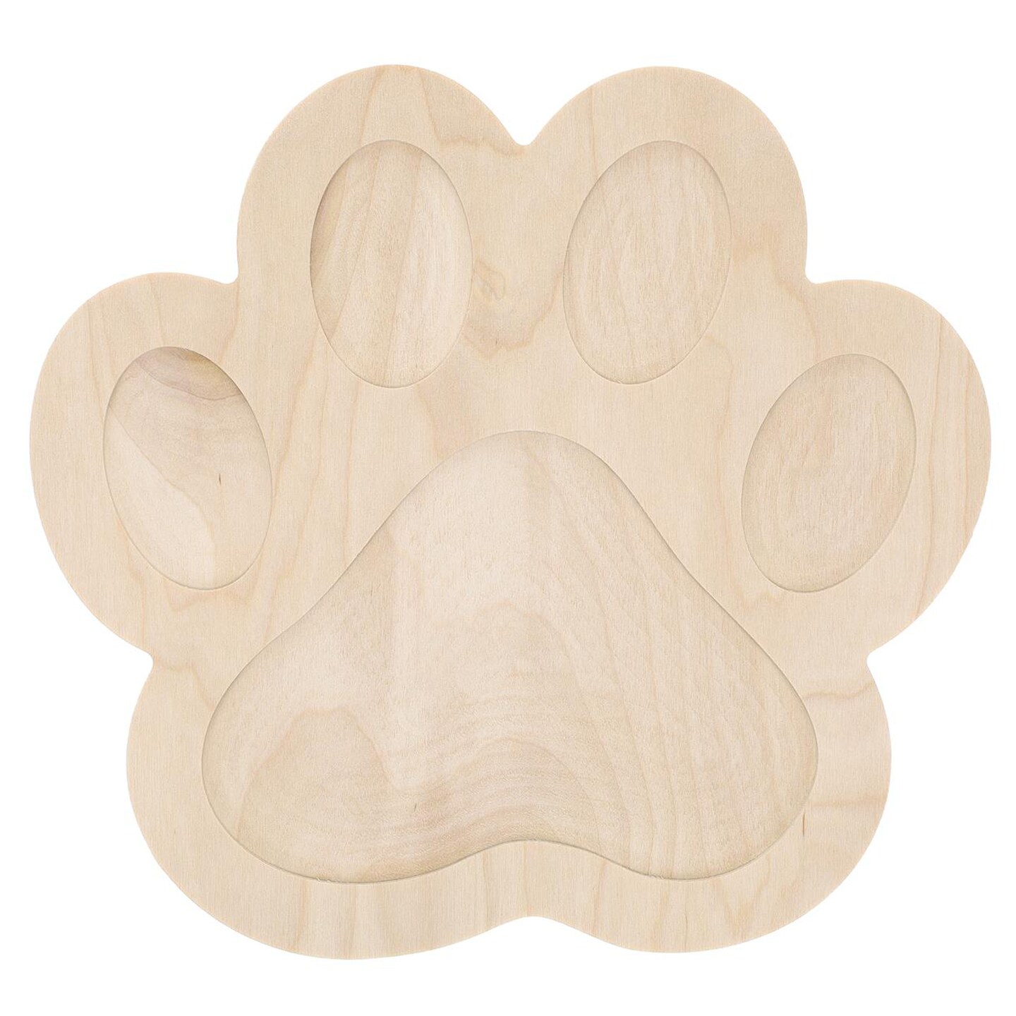 Leisure Art Welled Wood Surface, Paw Print, 10&#x22; X 10.6&#x22;, For Wooden Trays, Crafts And Decorations, Welled Center For Resin Design Or Paint - Decoupage, Engraving, Wood Burning