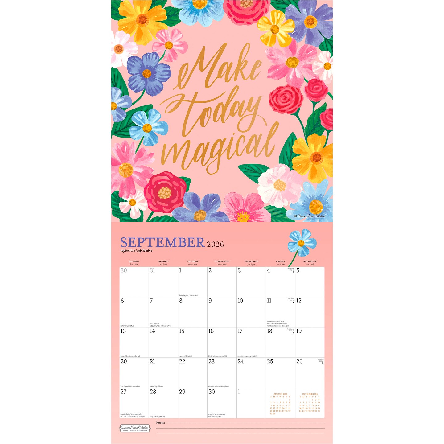 Bonnie Marcus OFFICIAL | 2026 12 x 24 Inch (Hanging) Monthly Square Wall Calendar | Foil Stamped Cover