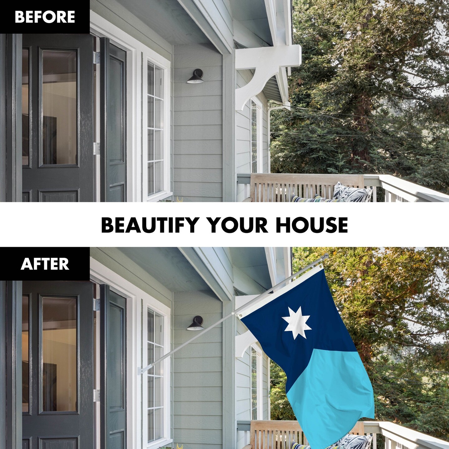 G128 Combo Pack: 6 Ft Tangle Free Aluminum Spinning Flagpole (Silver) &#x26; Minnesota New Version MN State Flag  | 3x5 Ft | LiteWeave Pro Series Printed 150D Polyester | Pole with Flag Included