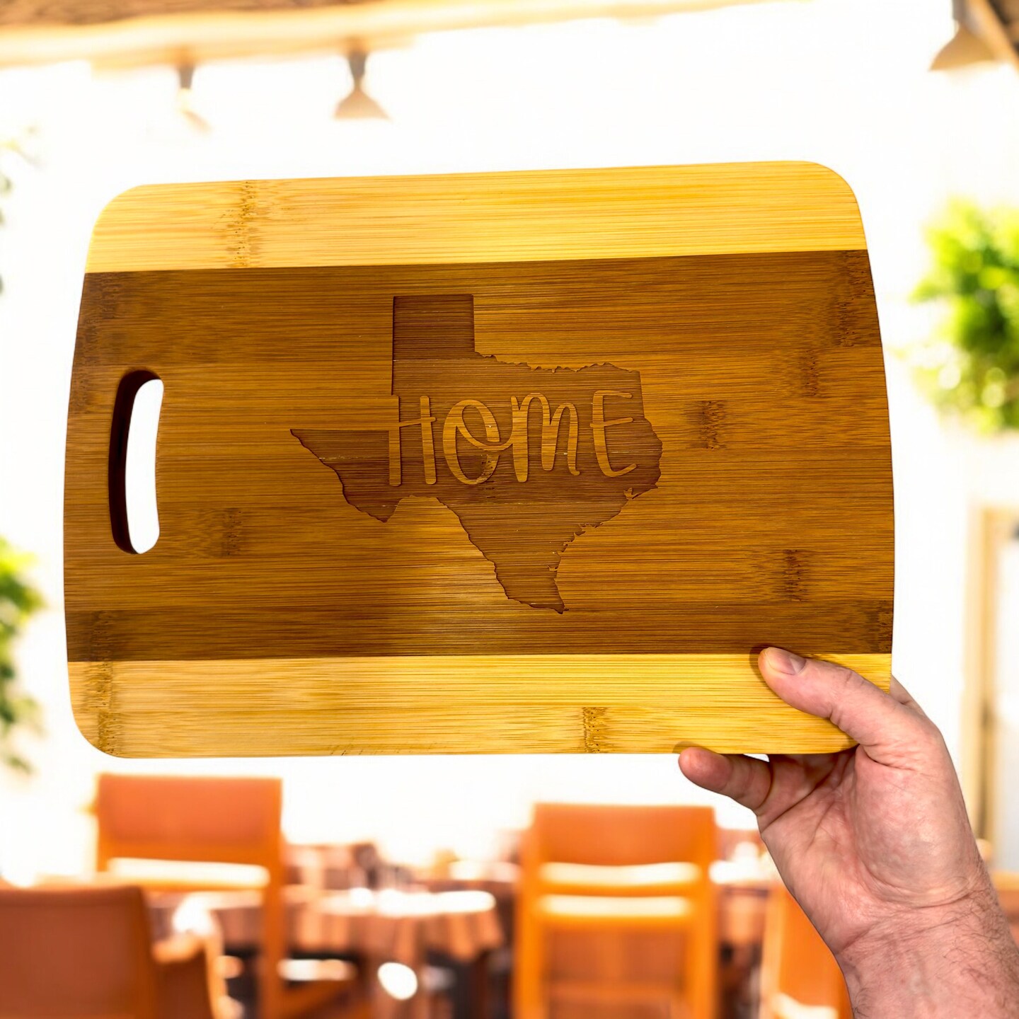 Texas Home Cutting Board 14&#x27;&#x27;x9.5&#x27;&#x27;x.5&#x27;&#x27; Bamboo