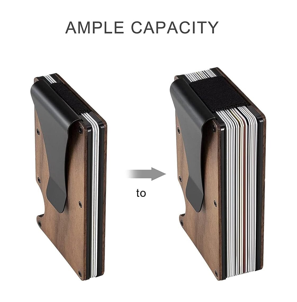 Mens Wallet -Personalized Minimalist Slim Wallet for Men - Wood Wallets for Men RFID Blocking - Credit Card Holder with Aluminum Money Clip product 6