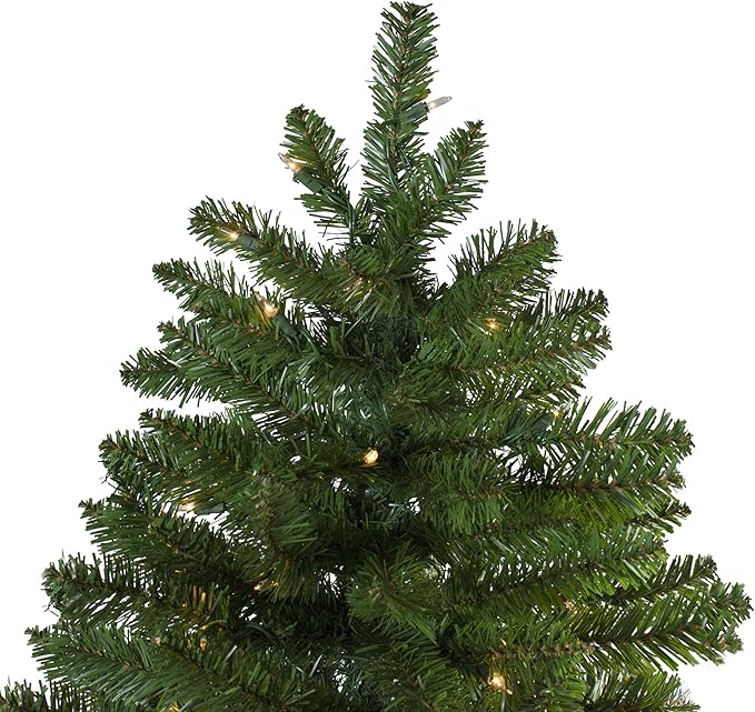 4.5 ft Pre-Lit Christmas Tree with Warm White LED Lights and Hinged Branches