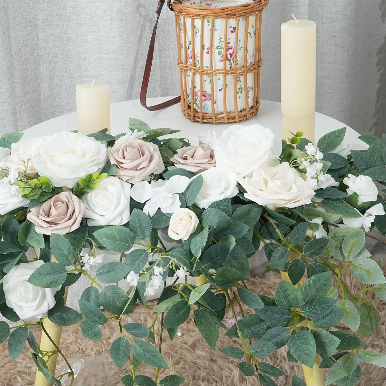 2pcs Artificial Floral Swags Wedding Centerpieces