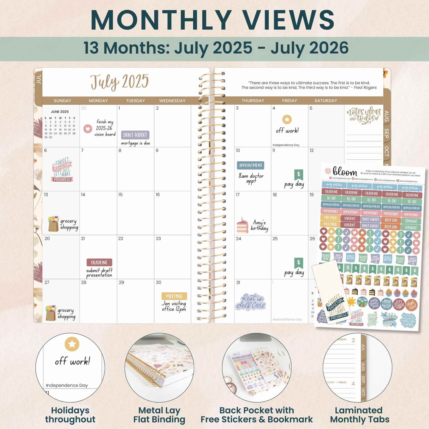 bloom daily planners 2025-26 Academic Planner, Soft Cover, 5.5&#x22; x 8.25&#x22;, Butterfly Garden