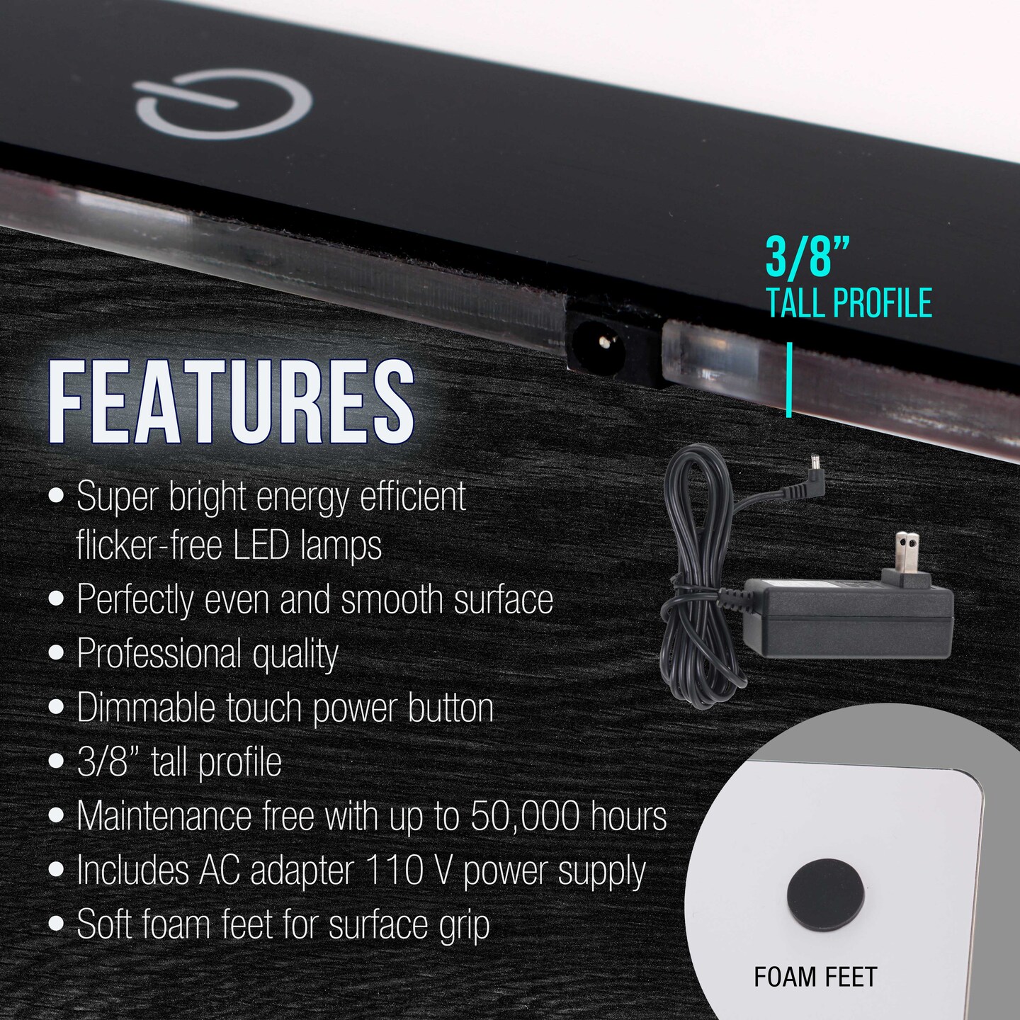 32.5&#x22; Extra Large (A2) 17&#x22;x24&#x22; LED Lightbox Board Ultra-Thin 3/8&#x22; Light Box Pad, Dimmable LED with Measuring Overlay Grid &#x26; Circle Template/Protractor