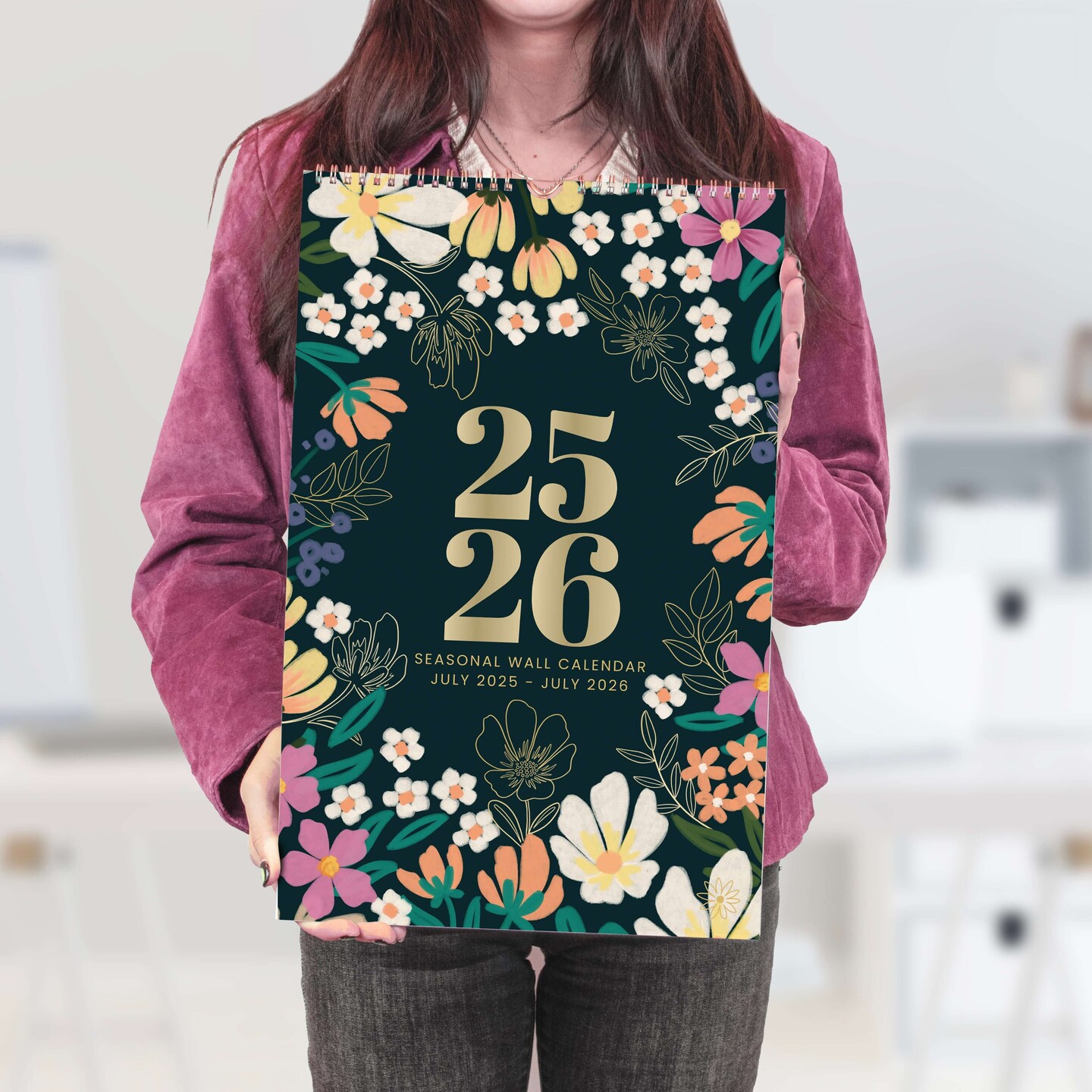 bloom daily planners 2025-26 Academic Hanging Calendar, 11&#x22; x 17&#x22;, Seasonal