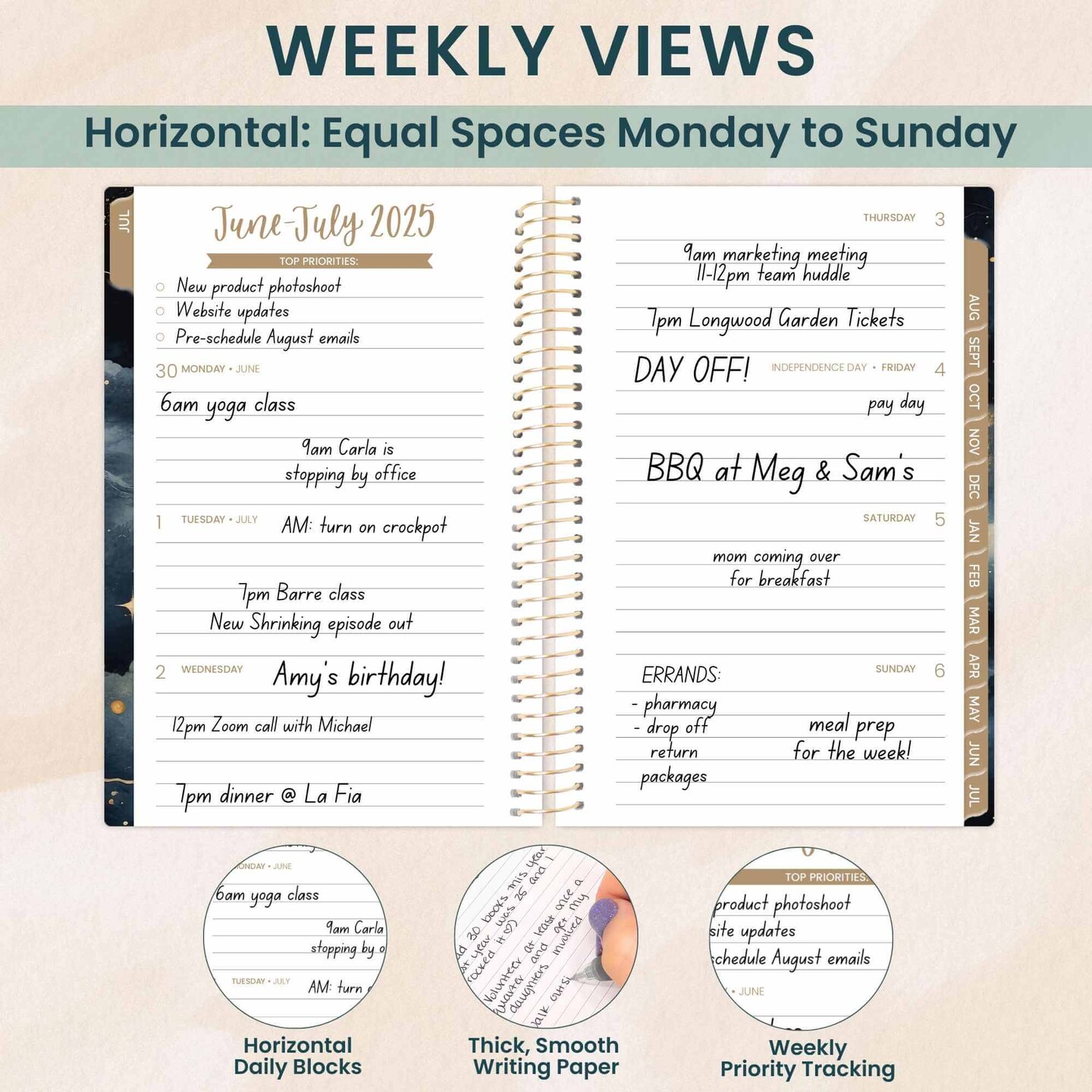 bloom daily planners 2025-26 Academic Planner, Soft Cover, 4" x 6", Midnight Sky