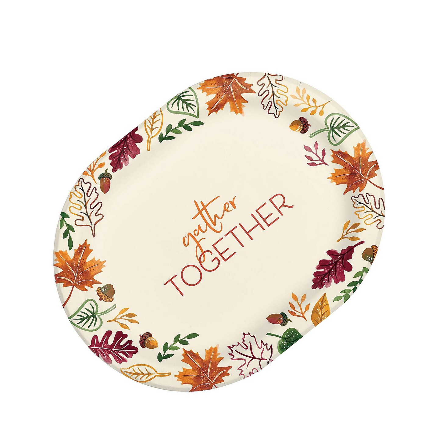 24 Pack Fall Gather Together Dinner Plates 9.25&#x22;x12&#x22;