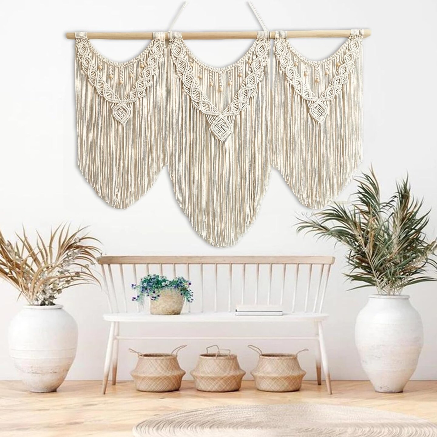 Large Macrame Wall Hanging - Bead-B