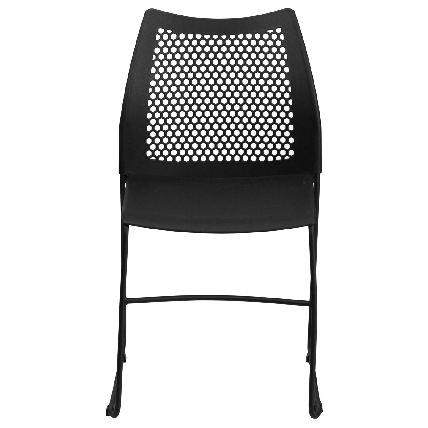 Emma and Oliver Home and Office Sled Base Stack Chair with Air-Vent Back - Guest Chair