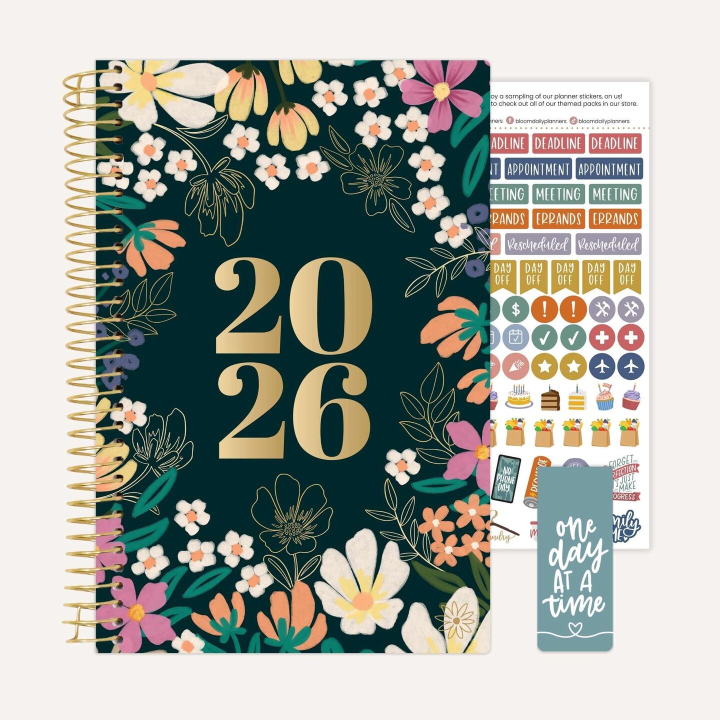 bloom daily planners 2026 Soft Cover Weekly & Monthly Planner, 5.5" x 8.25", Blooming Wildly