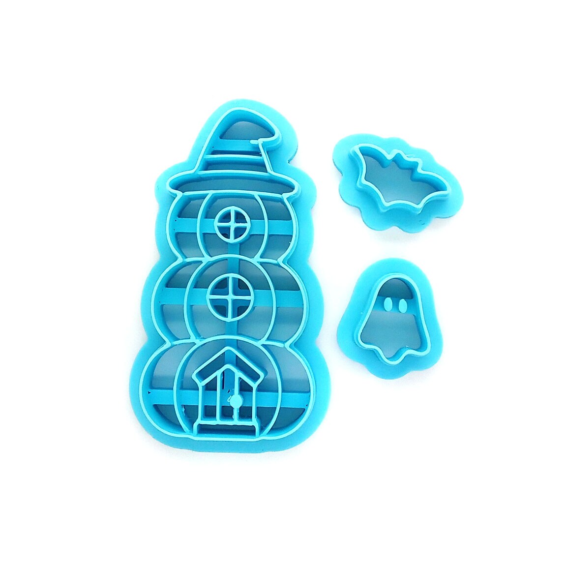 Pumpkin House with Bat & Ghost Clay Cutters, 3 pcs, Adorabilities