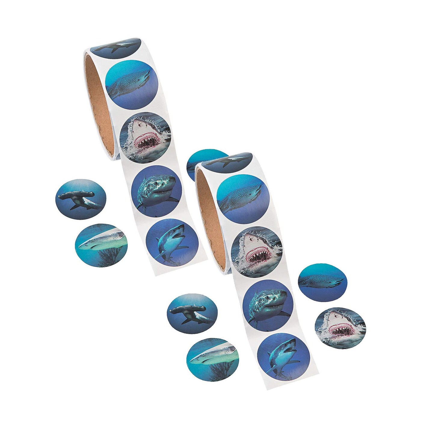 Realistic Photo Shark Sticker Roll 100 Pc