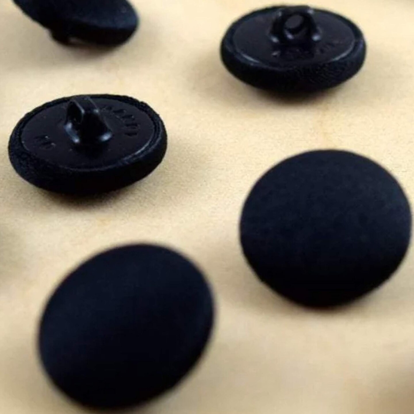Black Satin Covered Buttons 10mm Shank Back Set of 12 for Tuxedo &#x26; Formal Wear