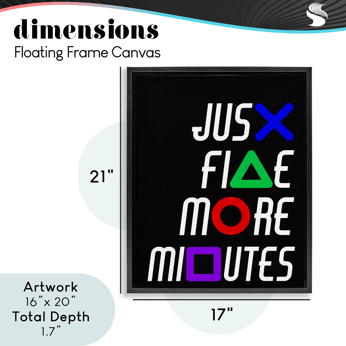 Stupell Industries Just Five Minutes Gamer Buttons Floating Frame, design by Kim Allen