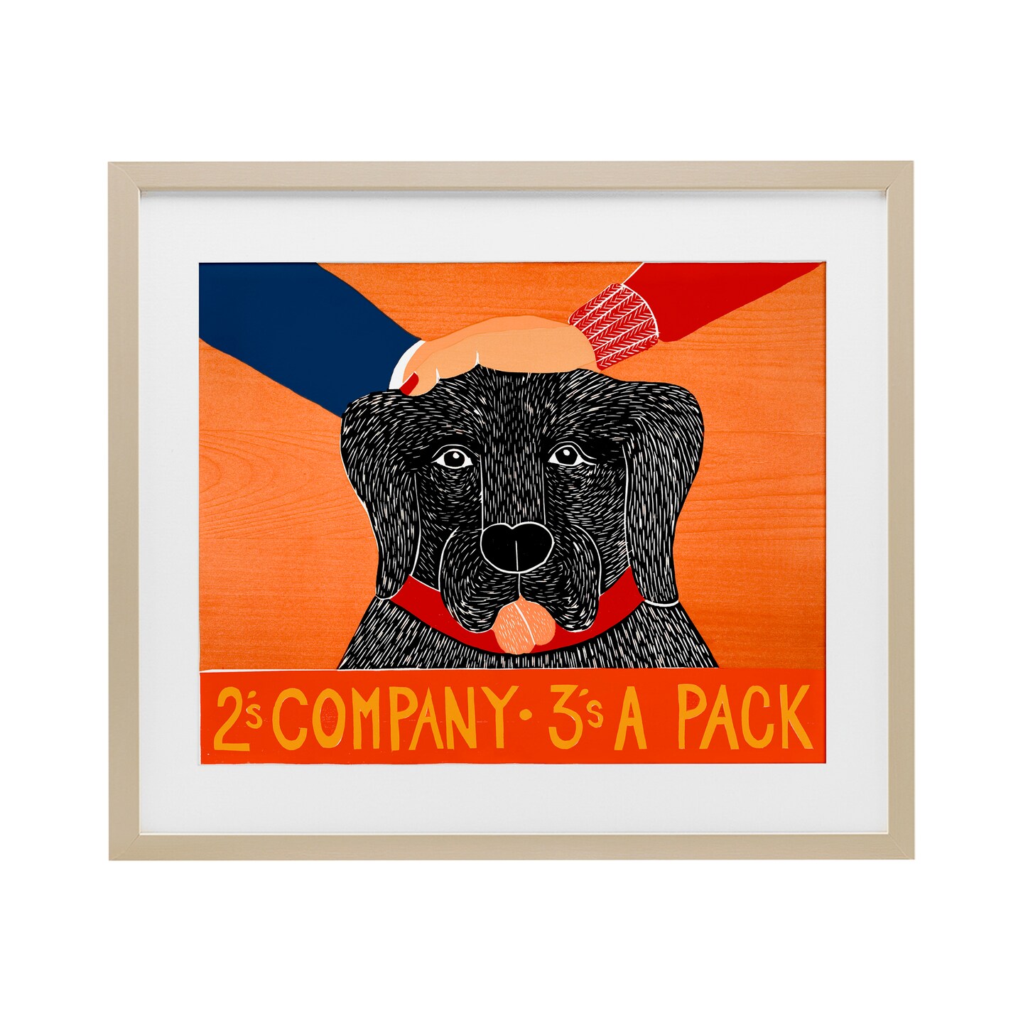 Stupell Industries 2's Company Dog Framed Print Under Glass, design by Stephen Huneck