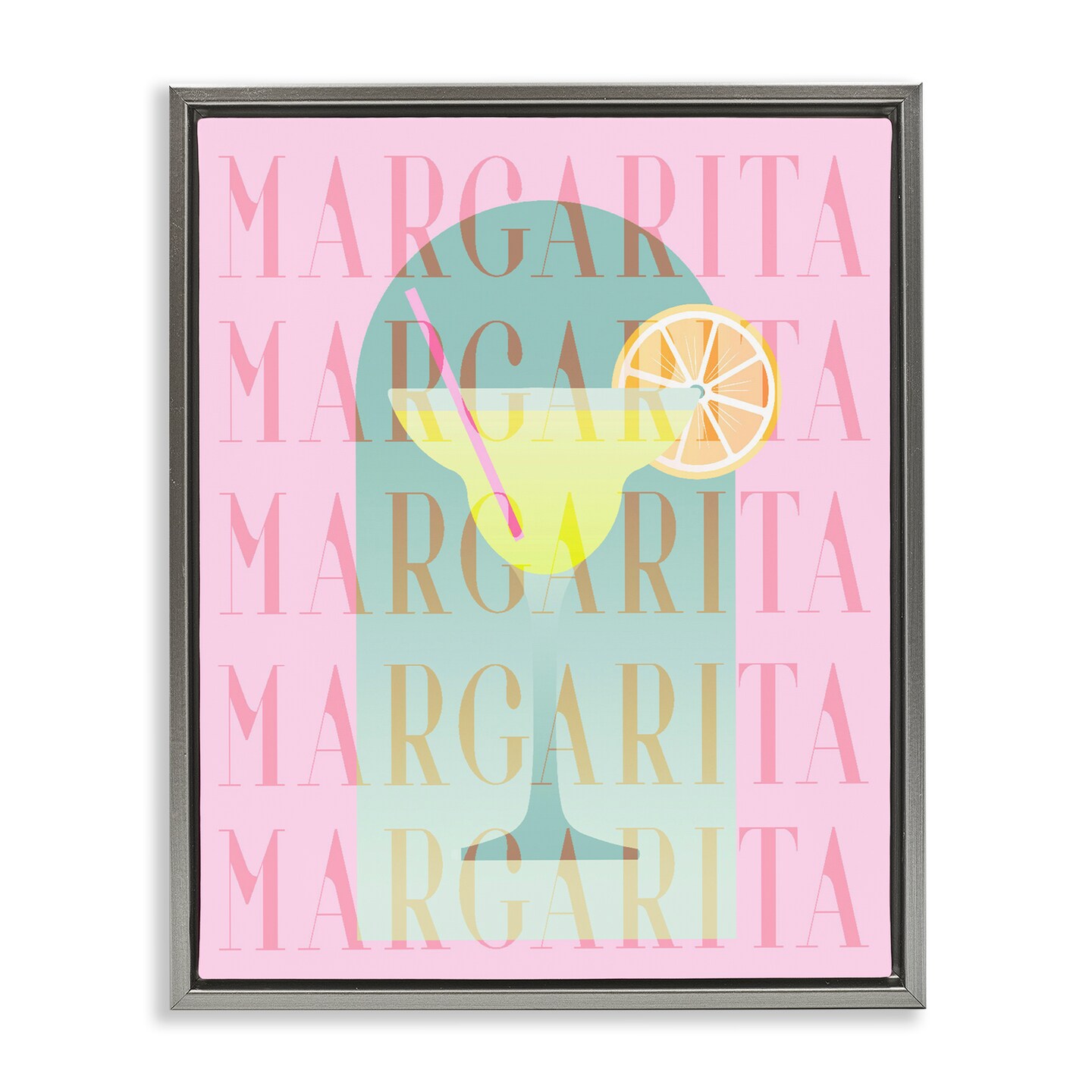 Stupell Industries Retro Pastel Margarita Floating Frame, design by Lil' Rue