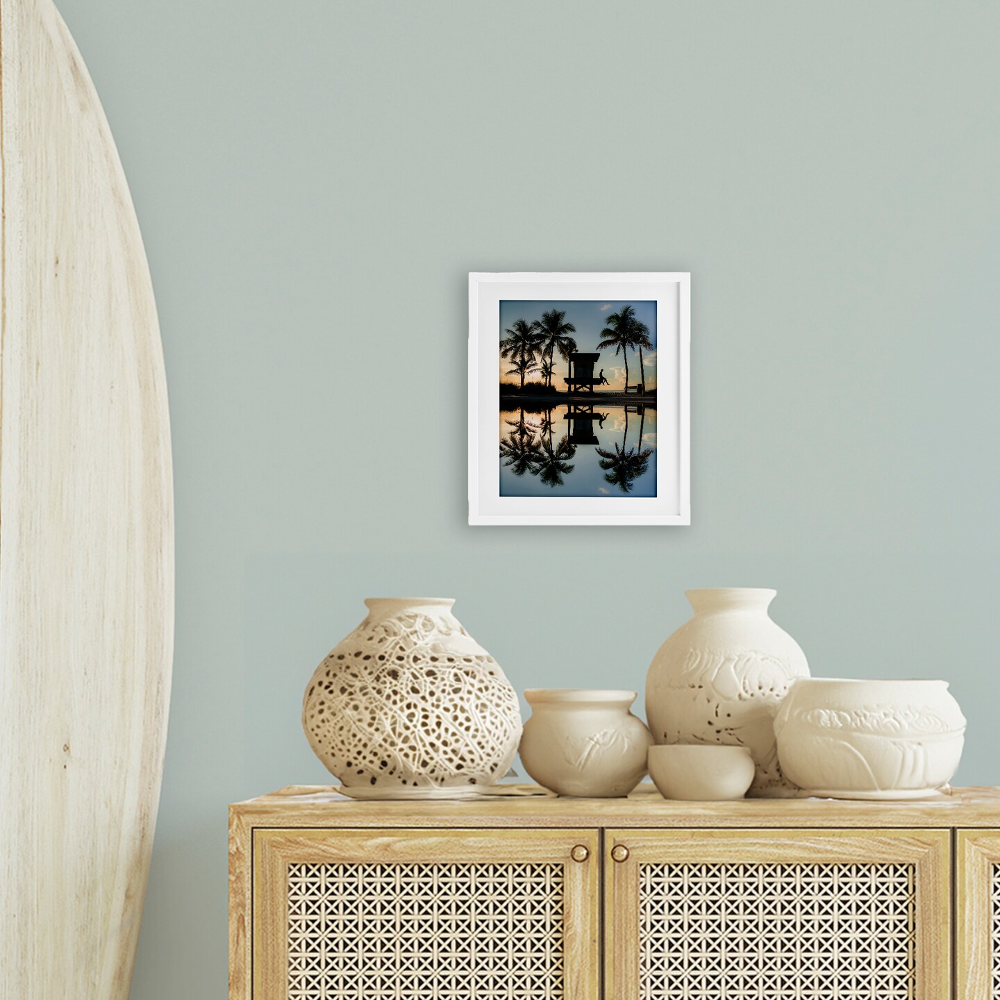 Stupell Industries Palm Tree Reflection Framed Print Under Glass, design by Jared Kreiss