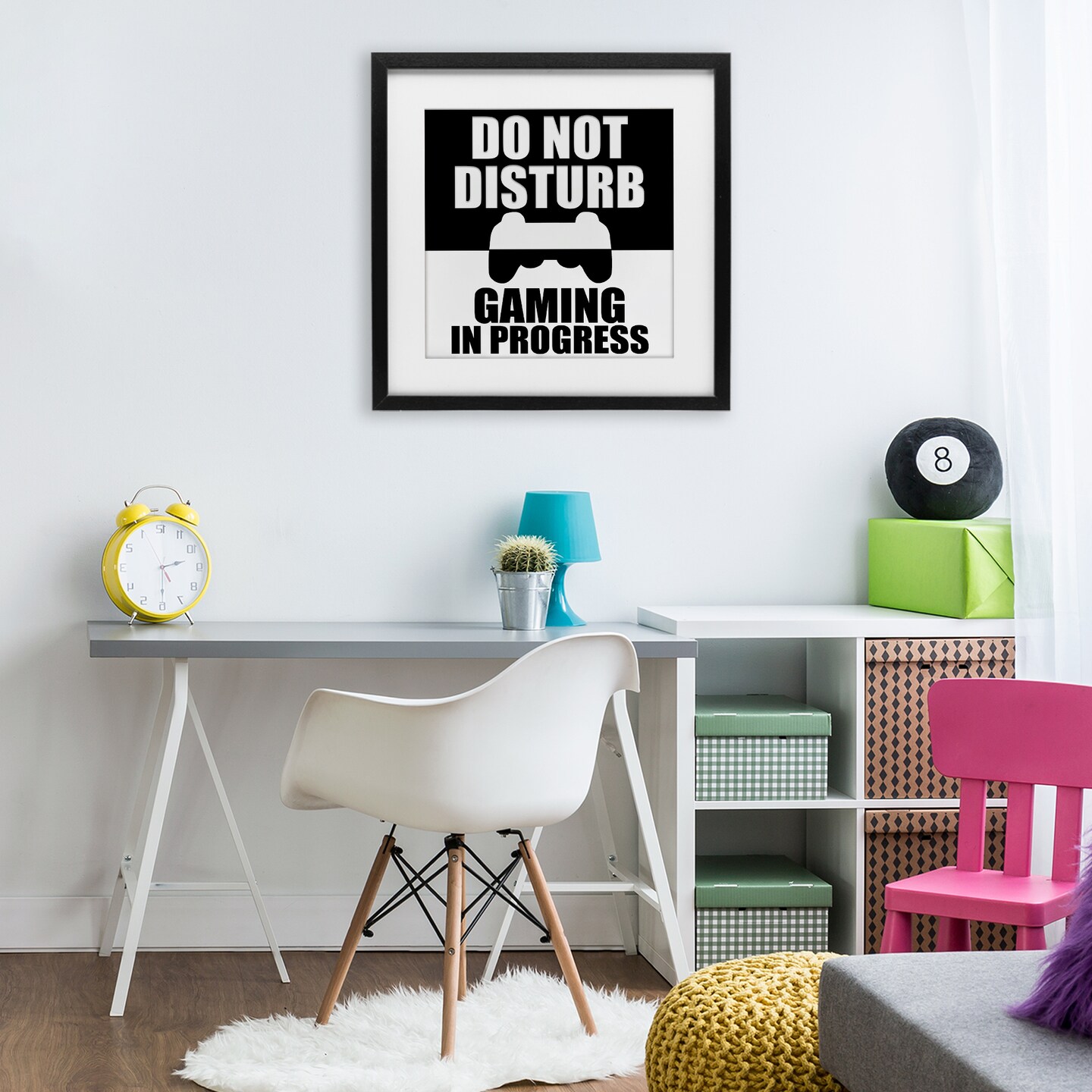Stupell Industries Do Not Disturb Minimal Gamer Framed Print Under Glass, design by Kim Allen