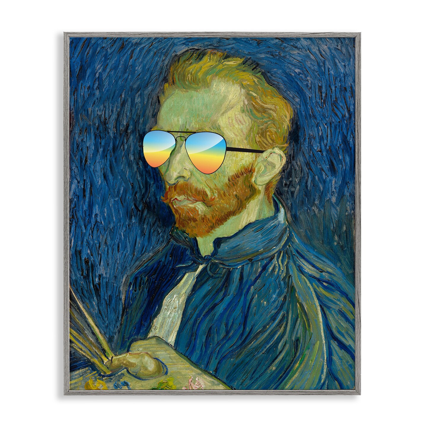 Stupell Industries Funny Van Gogh Sunglasses Framed Giclee, design by Masters Redux