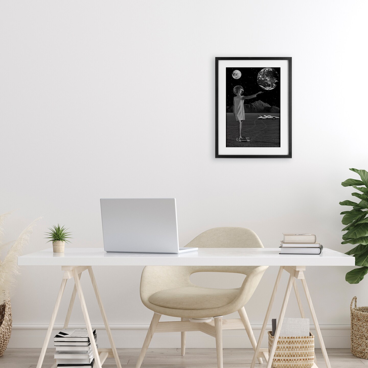 Stupell Industries On A Mission Retro Space Framed Print Under Glass, design by Elo Marc