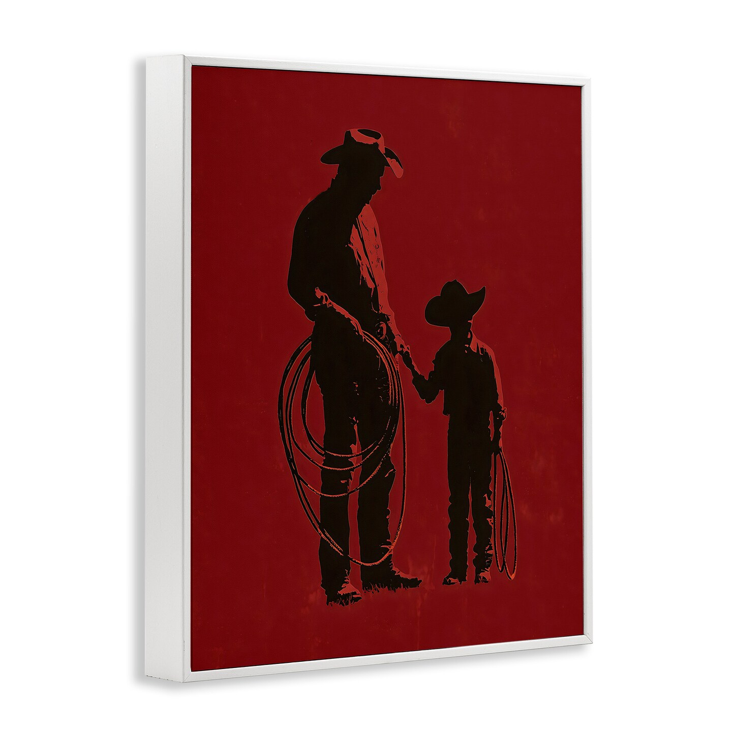 Stupell Industries Burgundy Cowboy Father & Son Framed Giclee, design by Arlington Prints