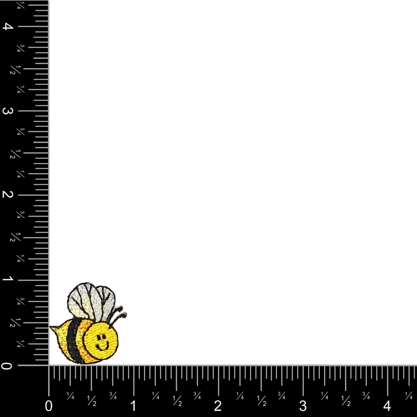Set of 3, 1 inch - Bumble Bee Smiling Face, Embroidered, Iron on Patch
