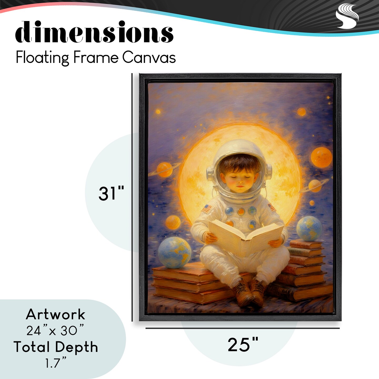 Stupell Industries Astronaut Child Learning Floating Frame, design by Angie Hawke