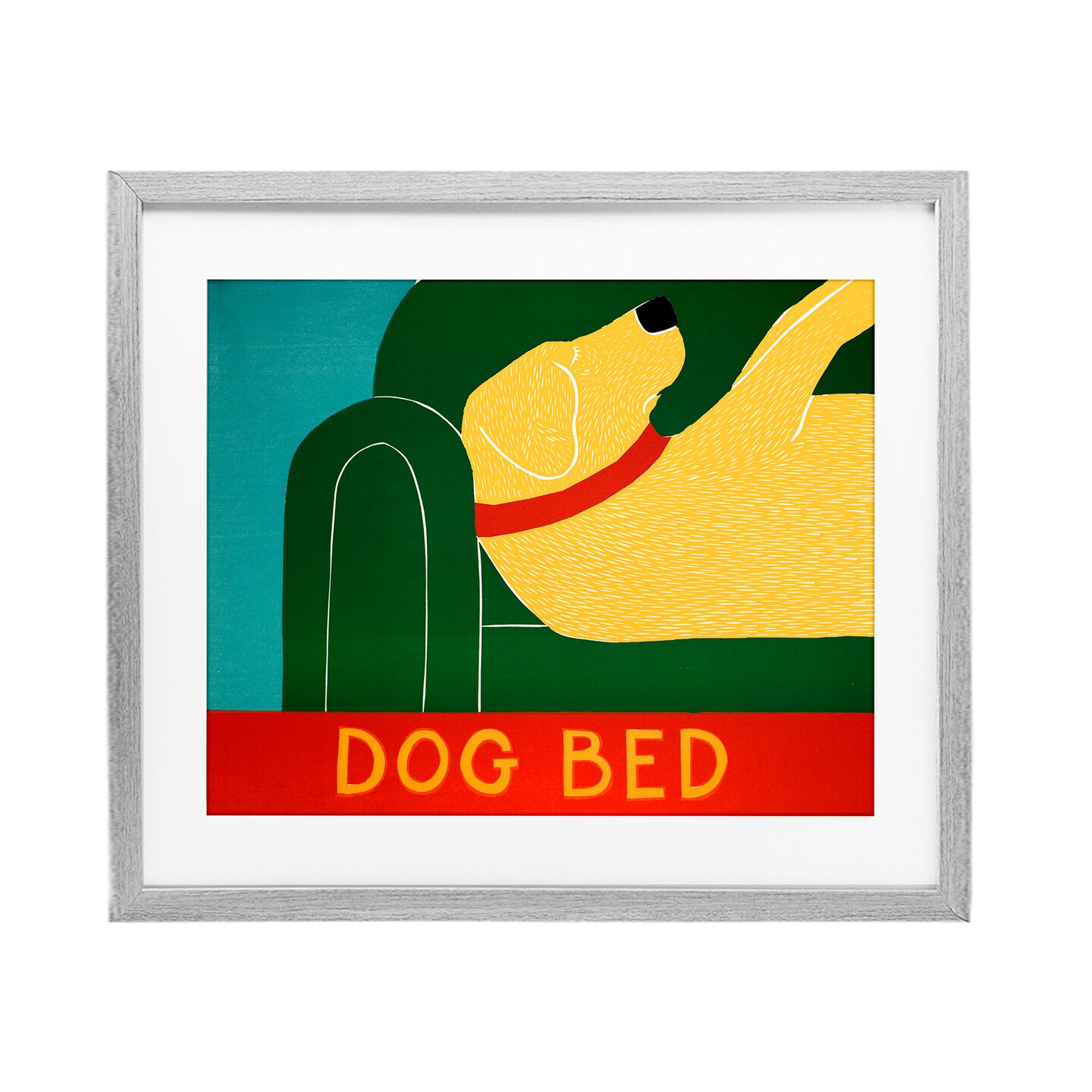 Stupell Industries Dog Bed Labrador Framed Print Under Glass, design by Stephen Huneck