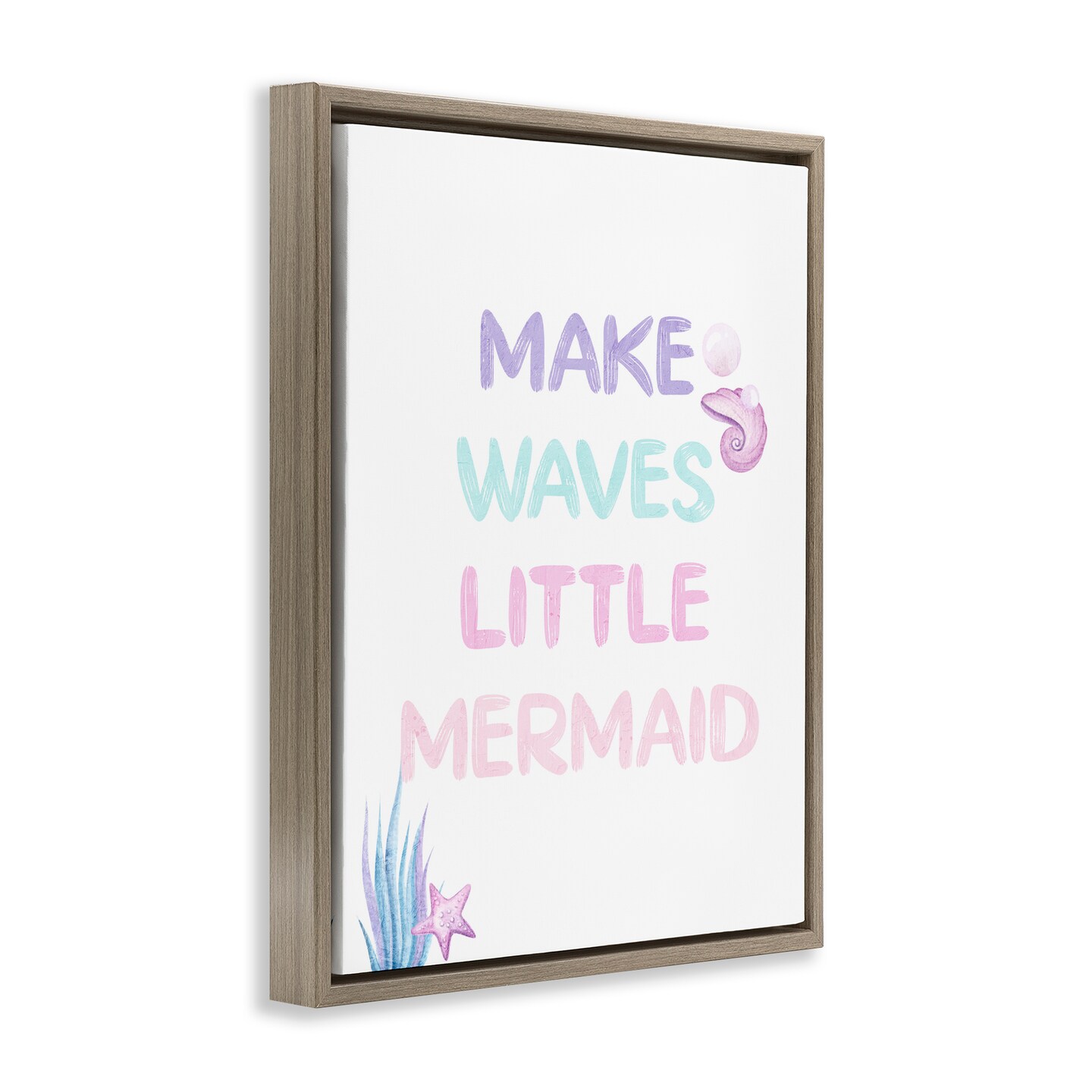 Stupell Industries Make Waves Little Mermaid Floating Frame, design by Kim Allen