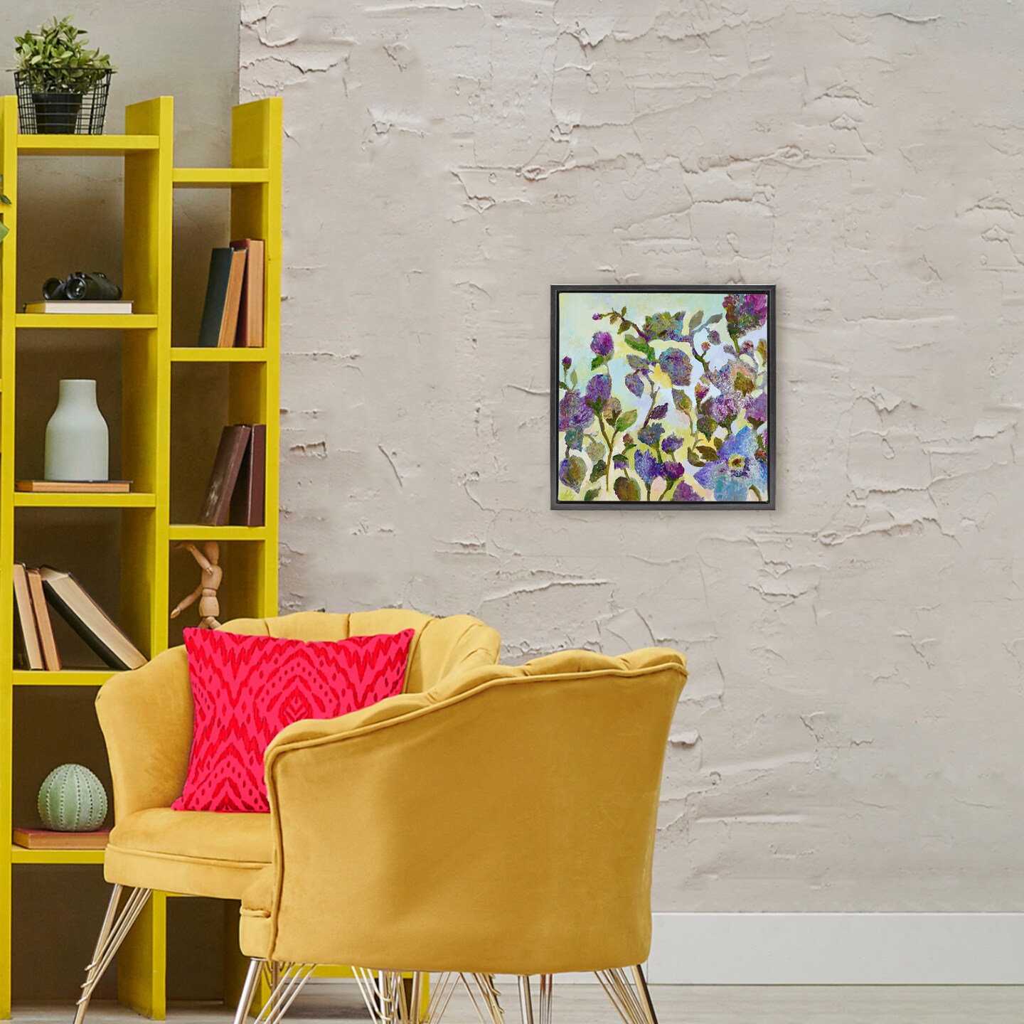 Stupell Industries Floral Tapestry Abstraction Floating Frame, design by Lee Ann Zirbes