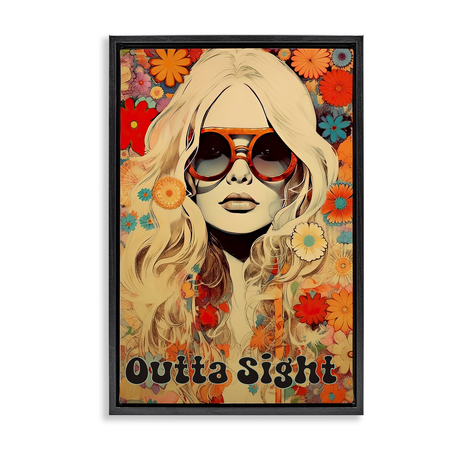 Stupell Industries Outta Sight Hippie Girl Floating Frame, design by Sasha