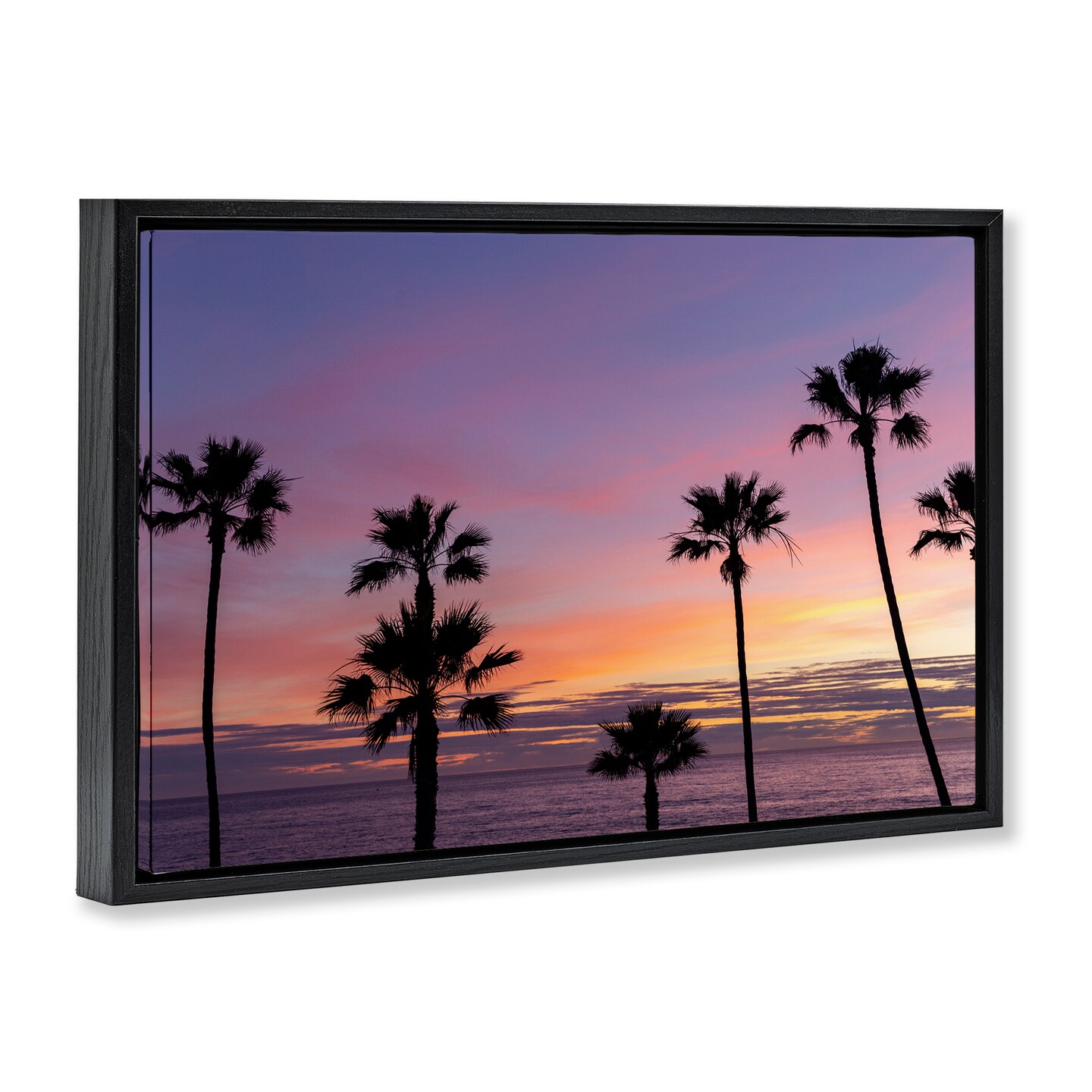 Stupell Industries Sunsets & Scattered Palm Trees Floating Frame, design by Jeff Poe Photography