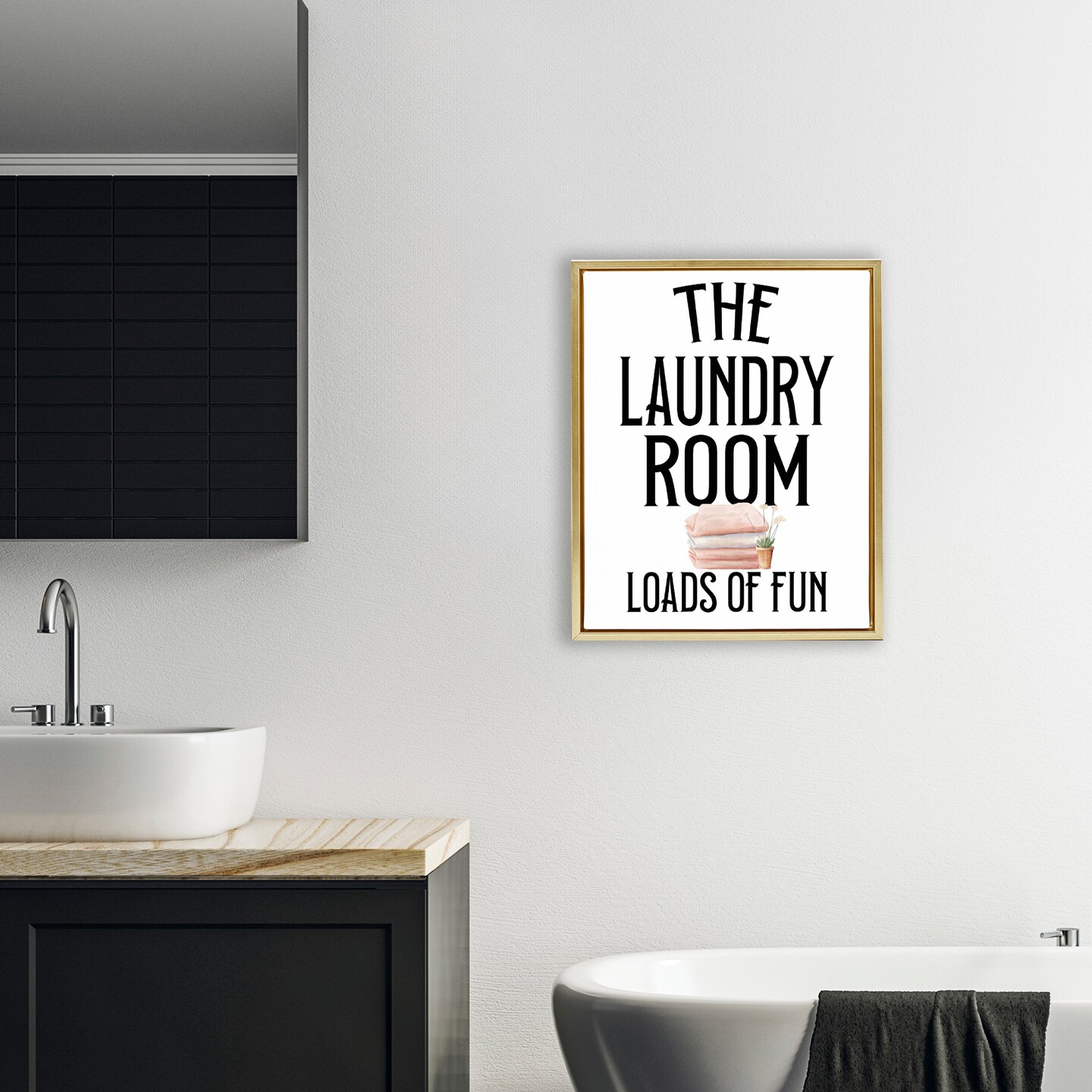 Stupell Industries Laundry Room Fun Minimal Floating Frame, design by Kim Allen