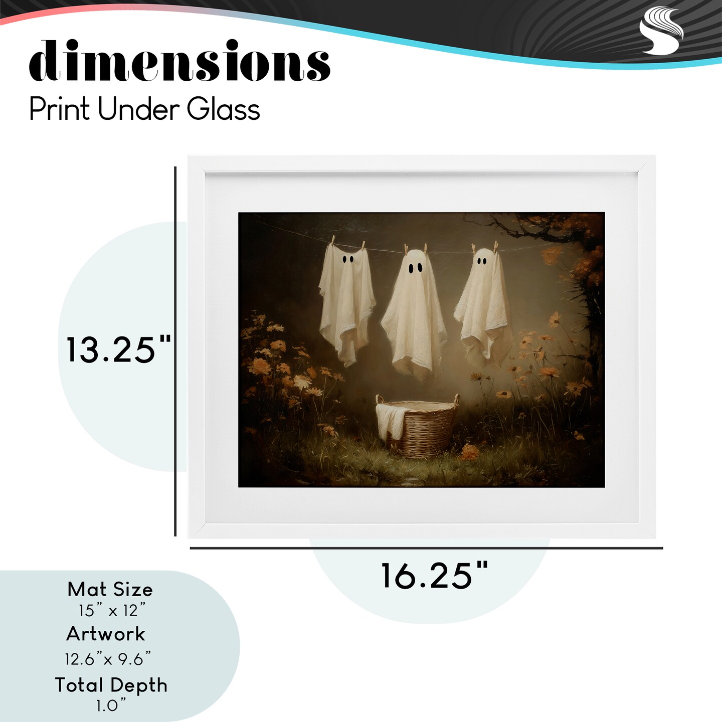 Stupell Industries Three Laundry Ghosts Hanging Framed Print Under Glass, design by Arlington Prints