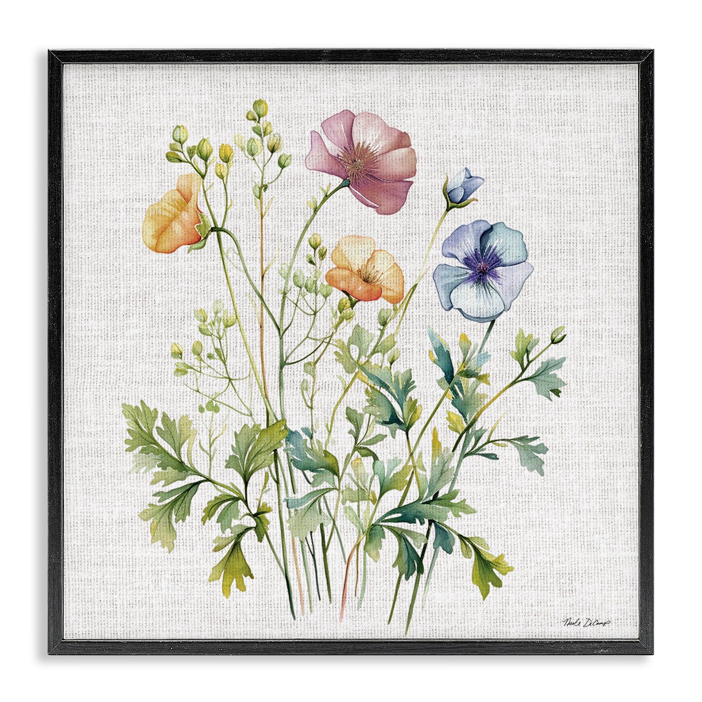 Stupell Industries Wild Botanical Bundle Framed Giclee, design by Nicole DeCamp