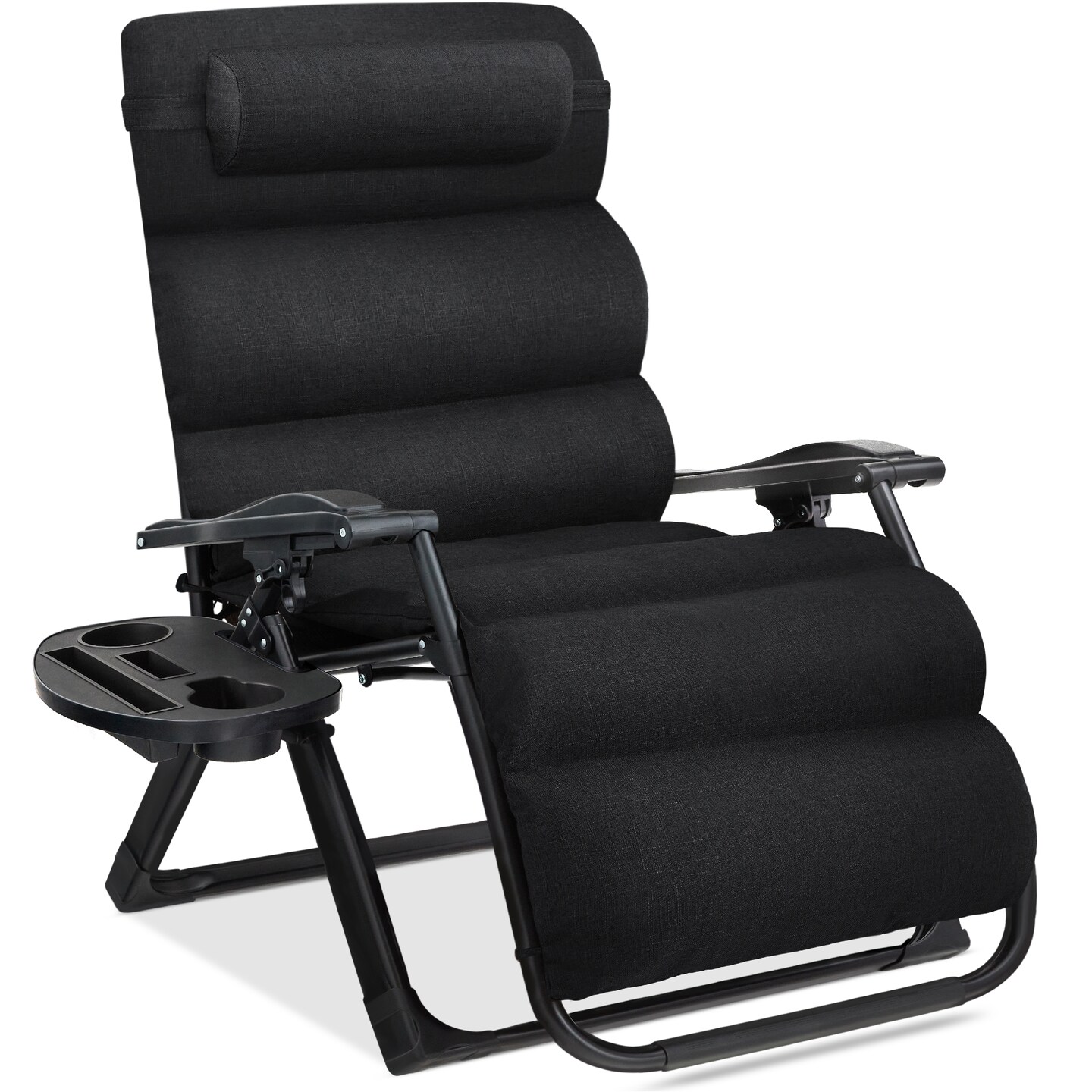 Best Choice Products Oversized Zero Gravity Chair, Folding Recliner w/ Removable Cushion, Side Tray