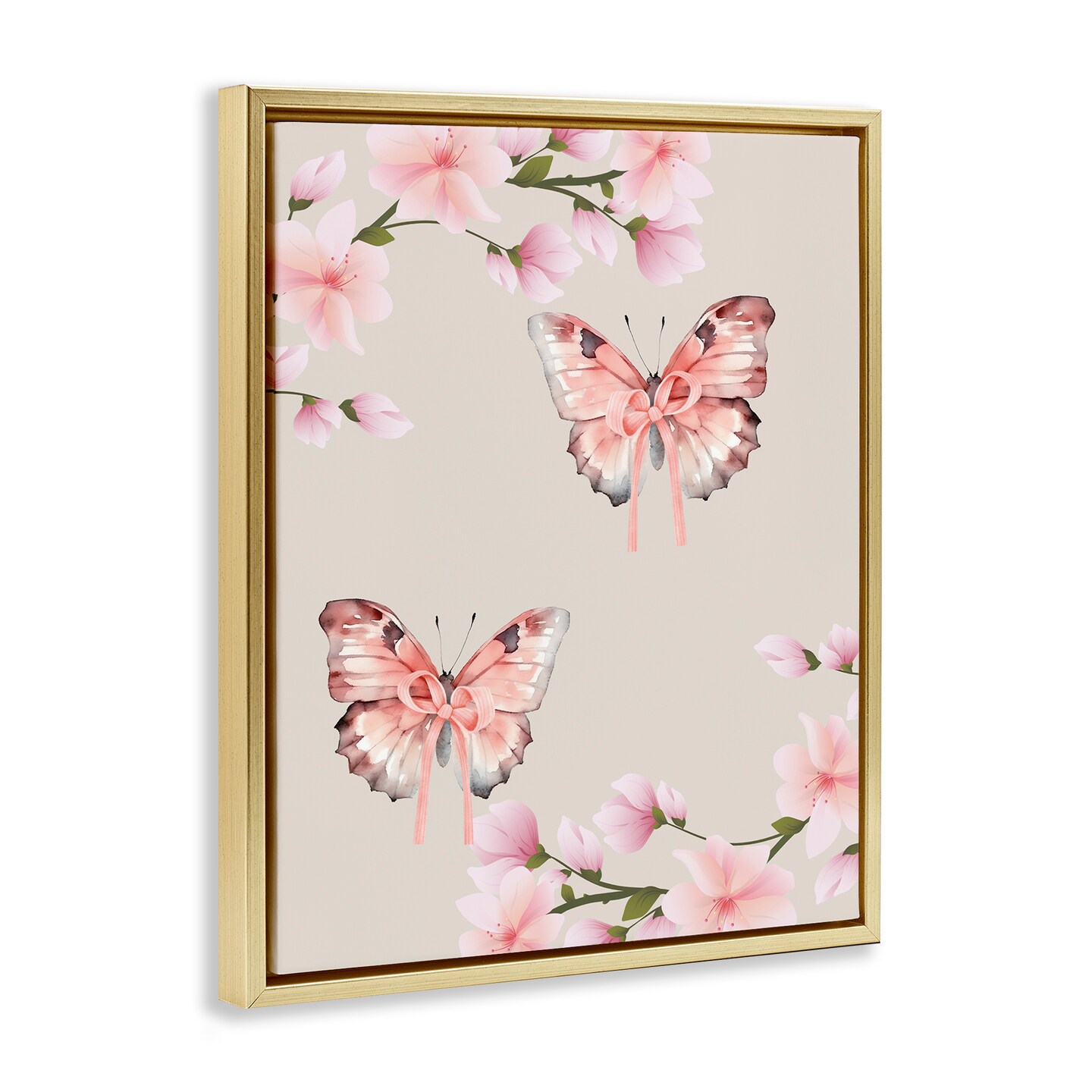 Stupell Industries Butterflies In Bows Floating Frame, design by Jesse Keith