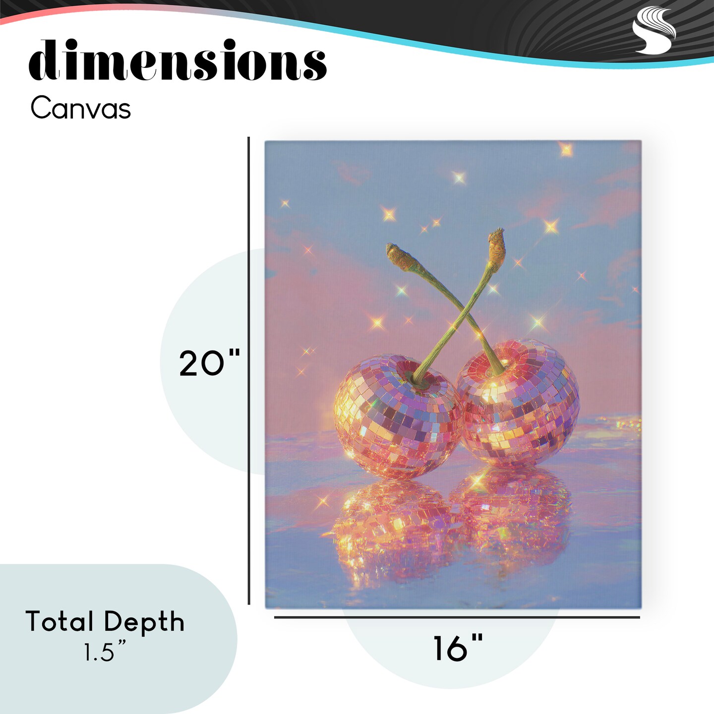 Stupell Industries Disco Cherry Reflection Canvas, design by Ziwei Li