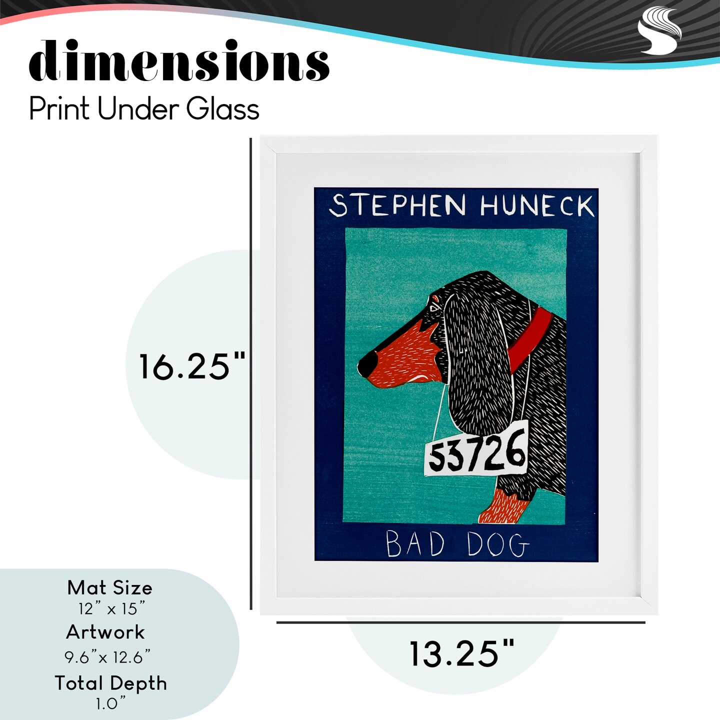 Stupell Industries Bad Dog Dachshund Framed Print Under Glass, design by Stephen Huneck