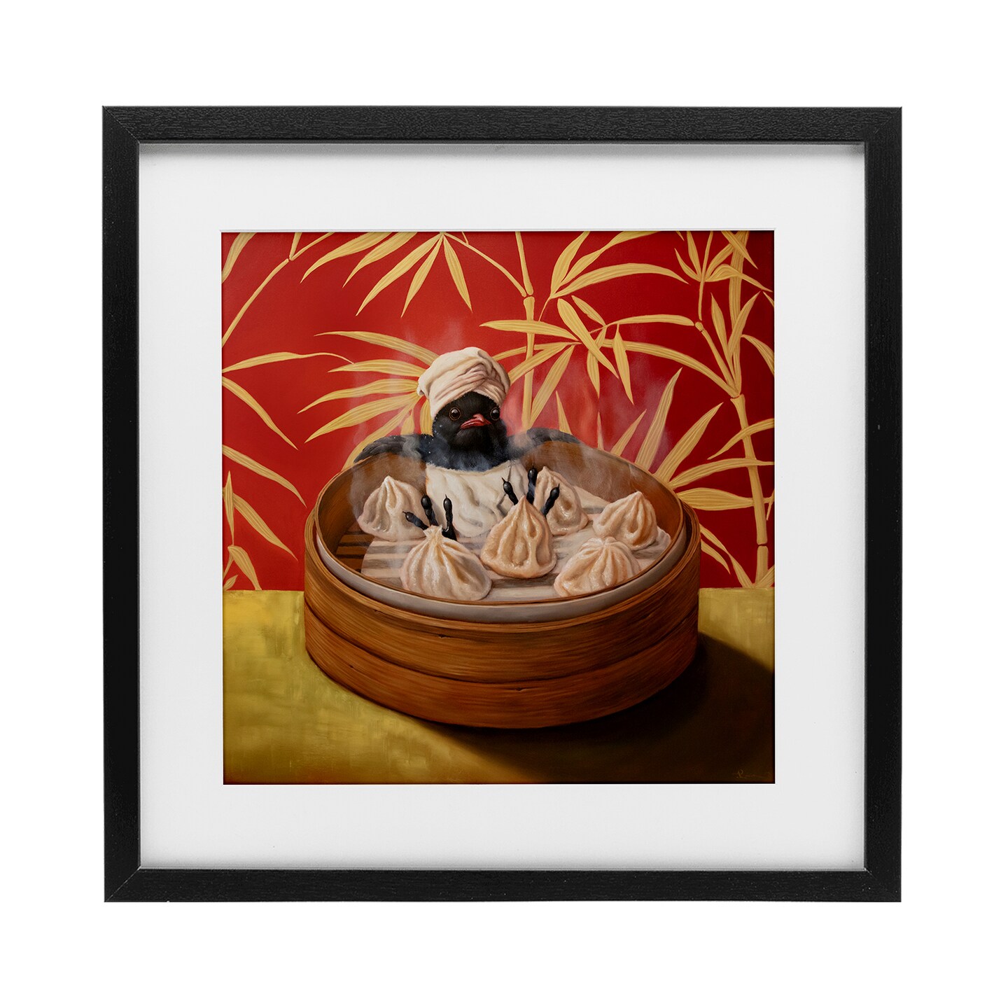 Stupell Industries Bamboo Steamer Bird Framed Print Under Glass, design by Lucia Heffernan
