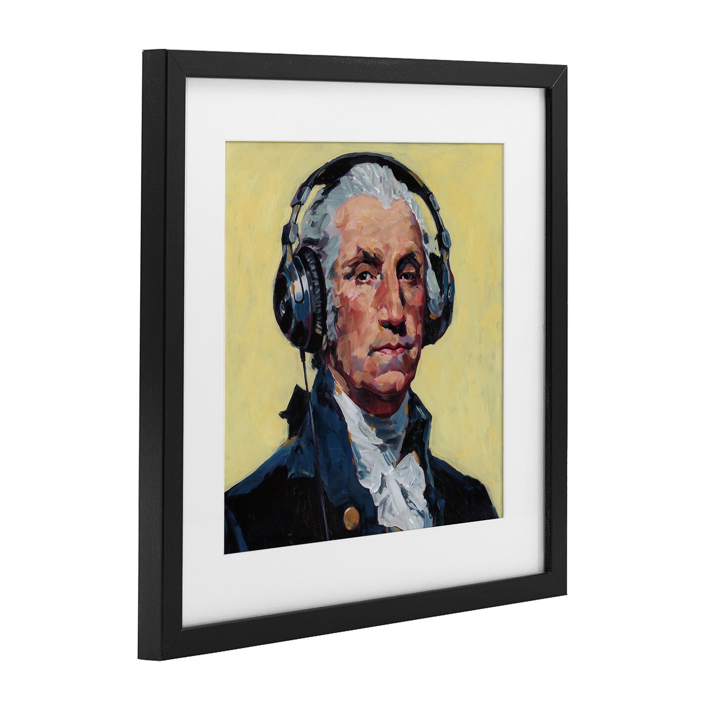 Stupell Industries Washington with Headphones Framed Print Under Glass, design by Studio Bautista