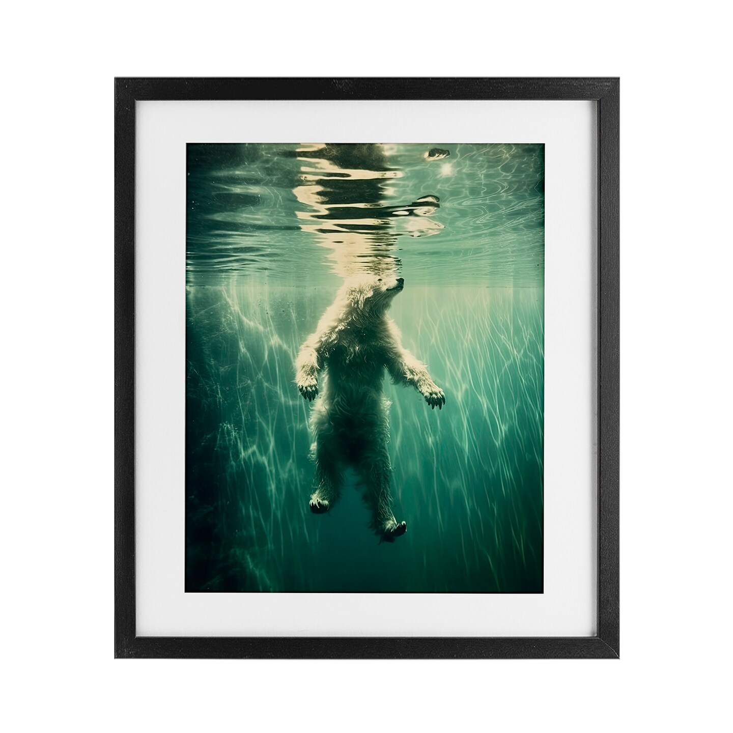 Stupell Industries Floating Bear Underwater Framed Print Under Glass, design by Decent Exposures