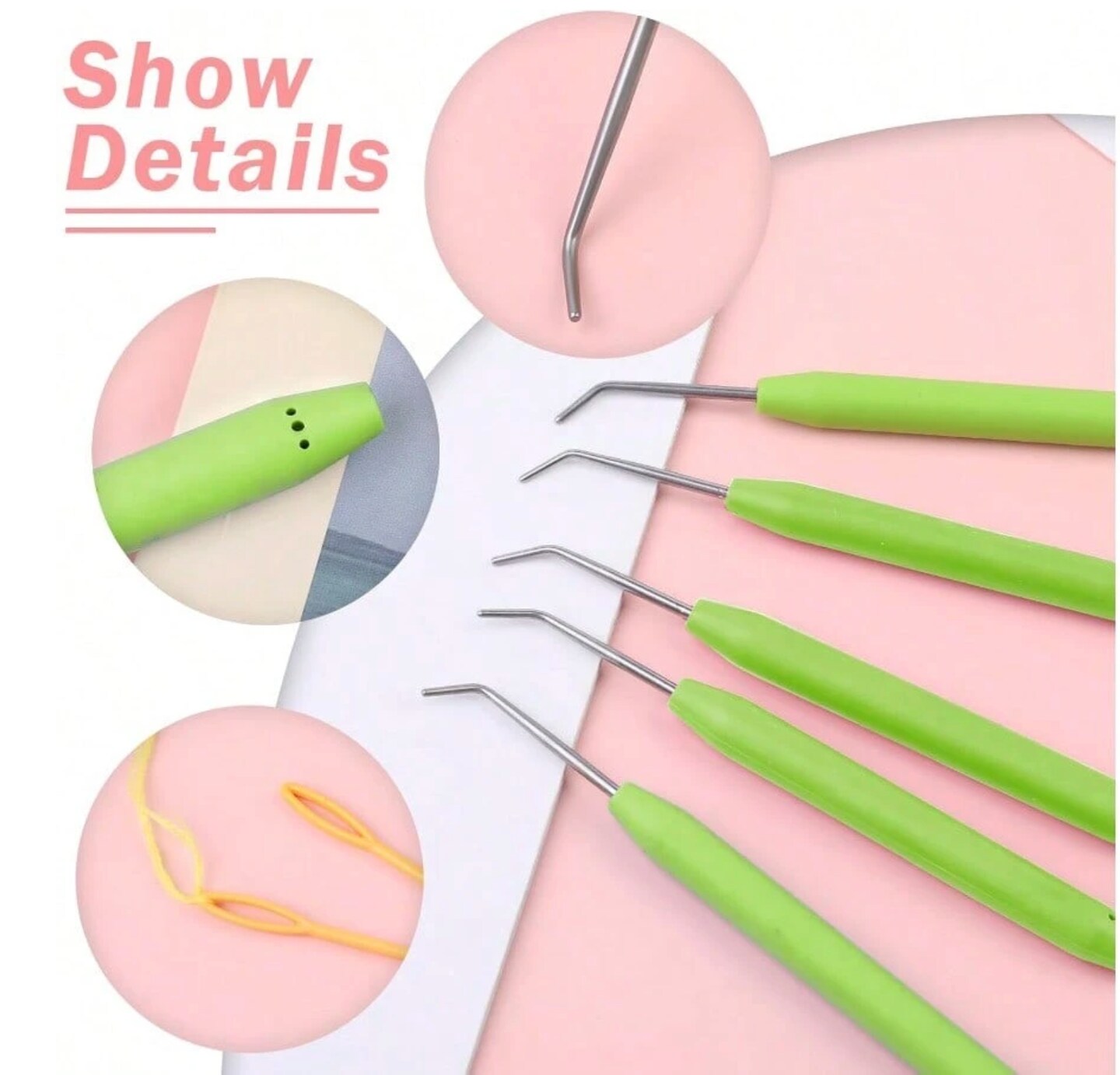 Loom Knit Hook Set – 8 Pcs Green Knitting Loom Hooks with 12 Pcs Colorful Plastic Sewing Needles – Complete Kit for Knitting Looms & Boards