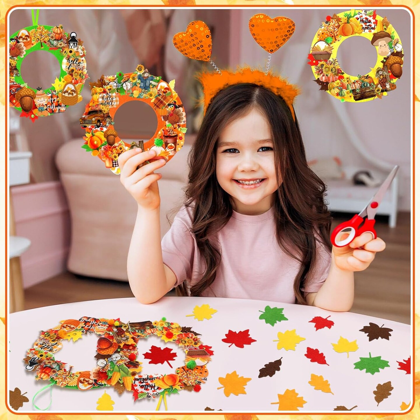 470 Pcs Fall Thanksgiving Craft Kits Fall DIY Wreath Craft Kit