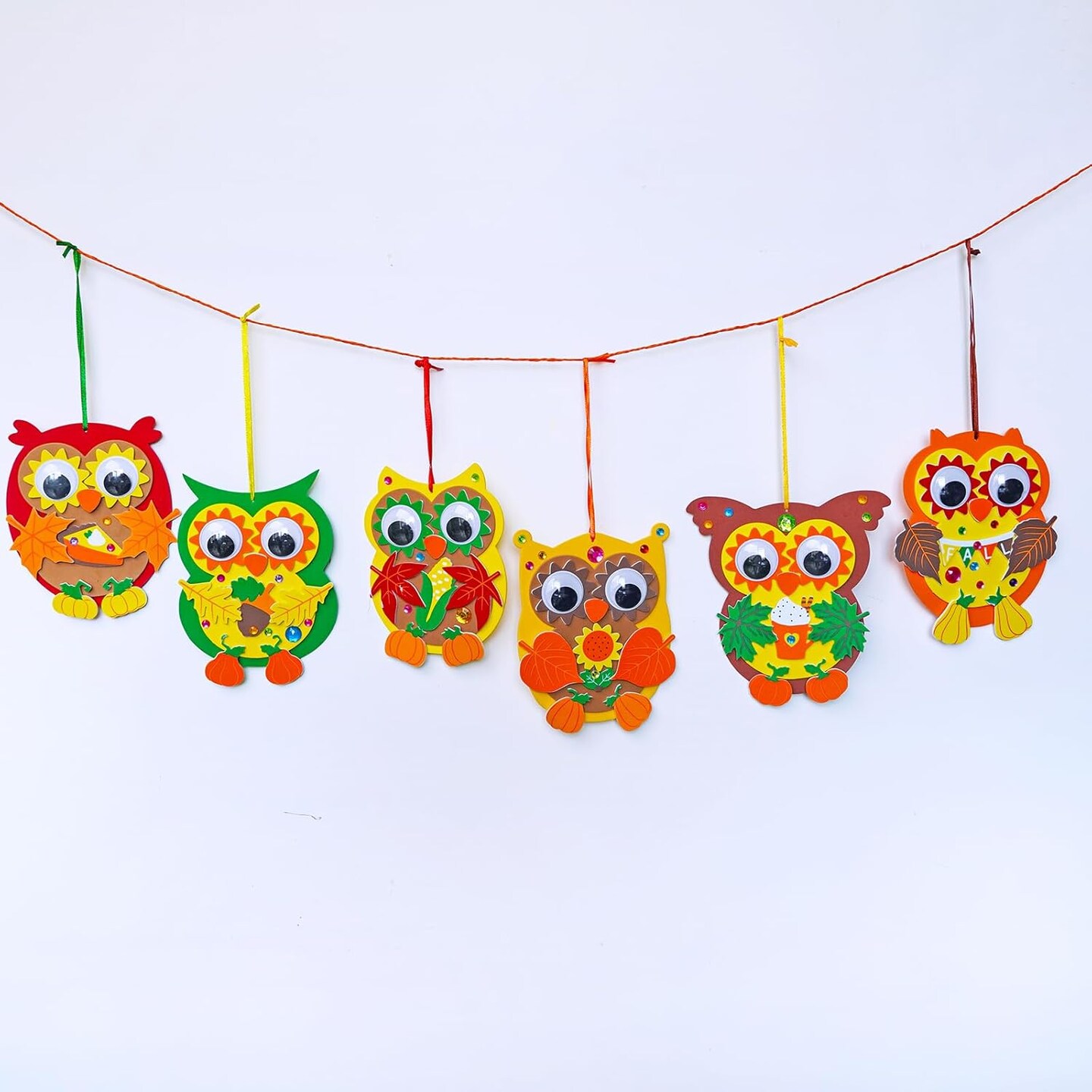 24 Sets Fall Craft Kits Autumn Crafts DIY Fall Owl Ornaments Decorations
