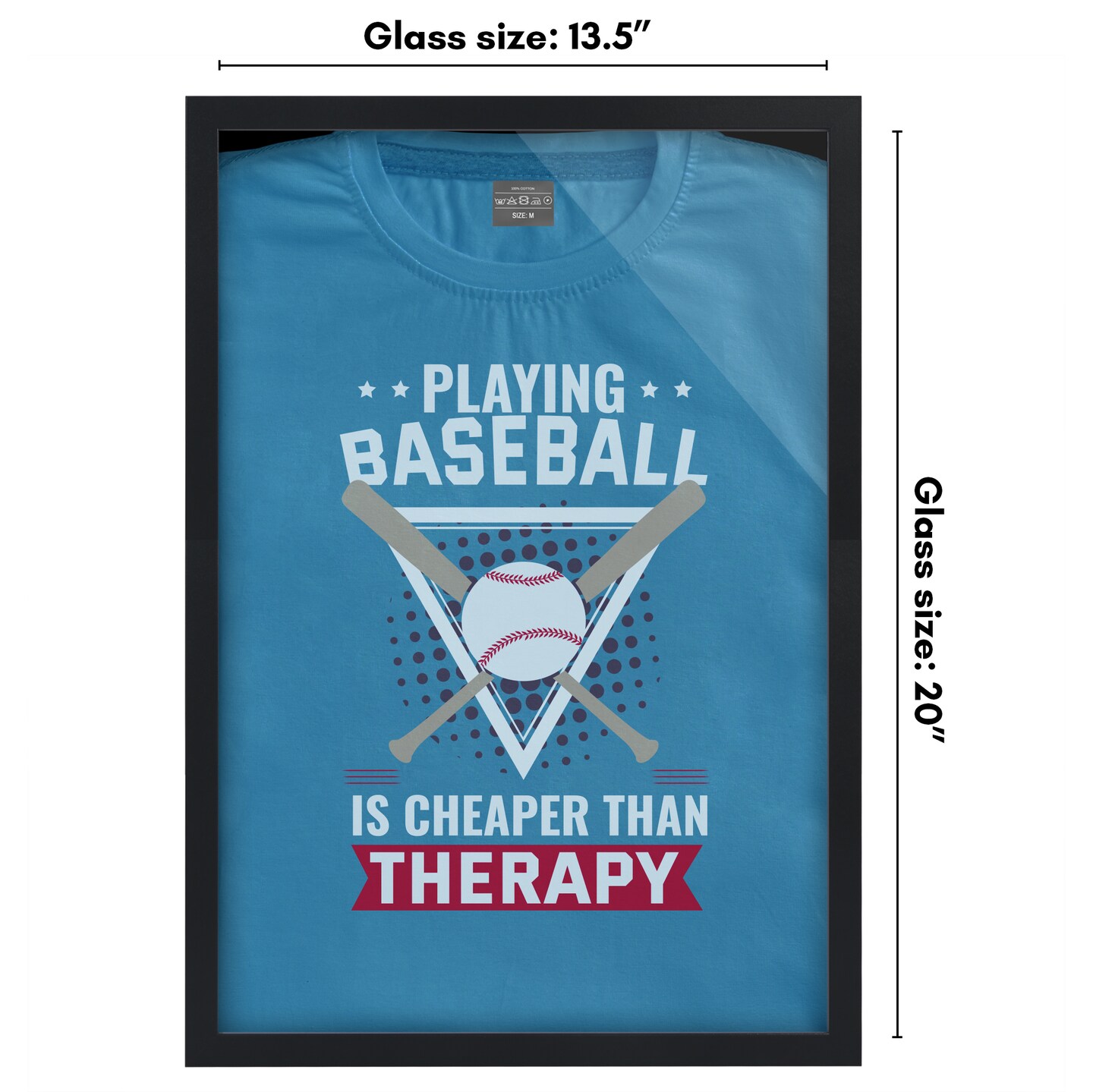 Americanflat T Shirt Frame - Frame with Shatter-Resistant Glass and Folding Insert - All-Star Collection - Black Tshirt Frames for Wall Display - Ideal for Sports Memorabilia or Graphic Tees